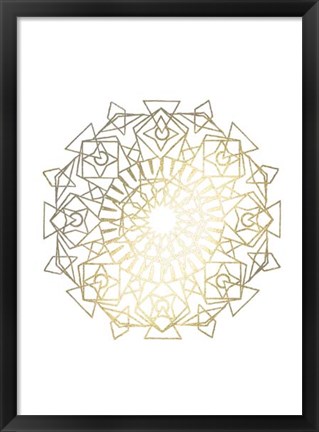 Framed Gold Foil Mandala I - Metallic Foil Print