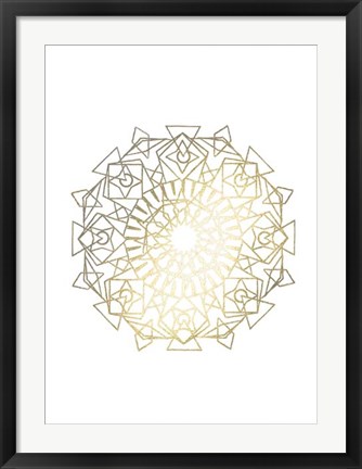 Framed Gold Foil Mandala I - Metallic Foil Print