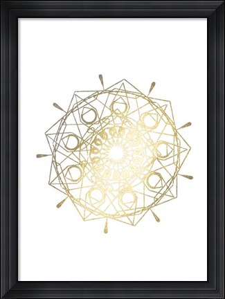 Framed Gold Foil Mandala II - Metallic Foil Print