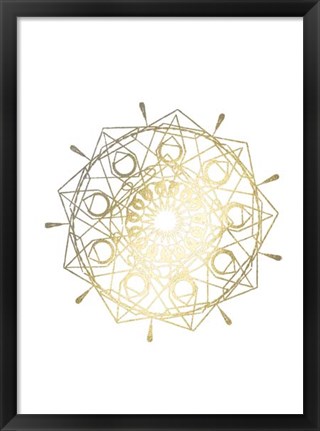 Framed Gold Foil Mandala II - Metallic Foil Print