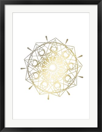 Framed Gold Foil Mandala II - Metallic Foil Print