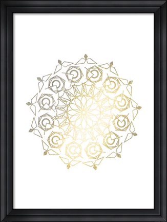 Framed Gold Foil Mandala III - Metallic Foil Print