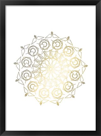 Framed Gold Foil Mandala III - Metallic Foil Print