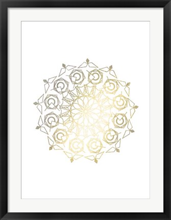 Framed Gold Foil Mandala III - Metallic Foil Print