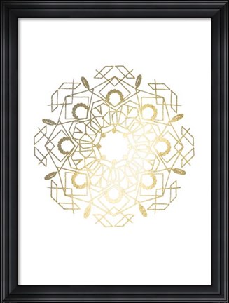 Framed Gold Foil Mandala IV - Metallic Foil Print