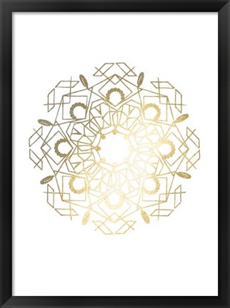 Framed Gold Foil Mandala IV - Metallic Foil Print