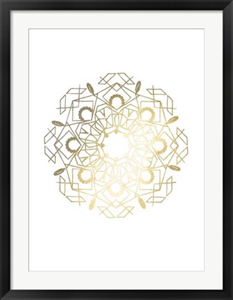 Framed Gold Foil Mandala IV - Metallic Foil Print