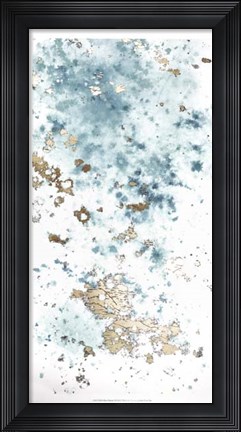 Framed Blue Nebula I - Metallic Foil Print