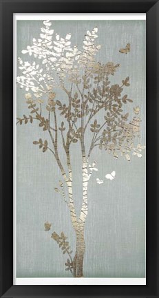 Framed Sage Silhouette I - Metallic Foil Print