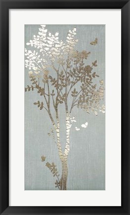 Framed Sage Silhouette I - Metallic Foil Print