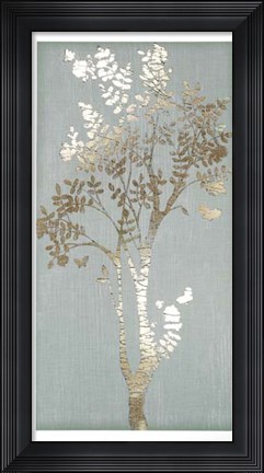 Framed Sage Silhouette II - Metallic Foil Print