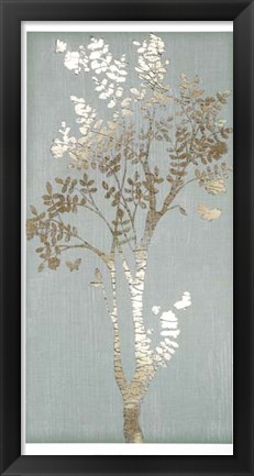 Framed Sage Silhouette II - Metallic Foil Print