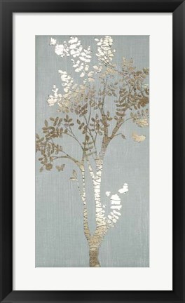 Framed Sage Silhouette II - Metallic Foil Print