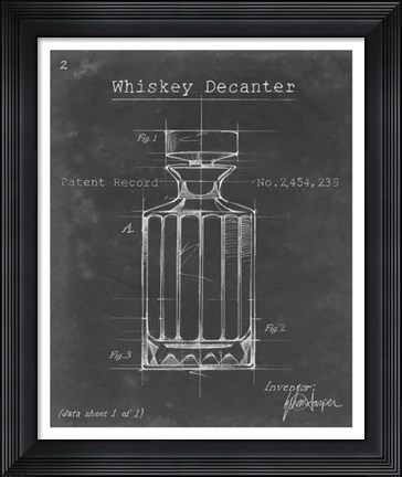 Framed Barware Blueprint VII Print