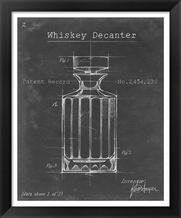 Framed Barware Blueprint VII Print