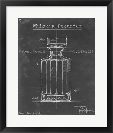 Framed Barware Blueprint VII Print