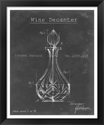 Framed Barware Blueprint VIII Print