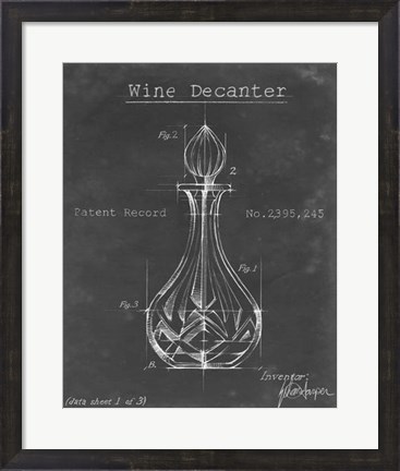 Framed Barware Blueprint VIII Print