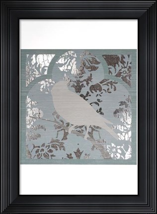 Framed Trellis Songbird II - Metallic Foil Print