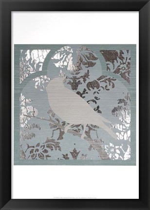 Framed Trellis Songbird II - Metallic Foil Print