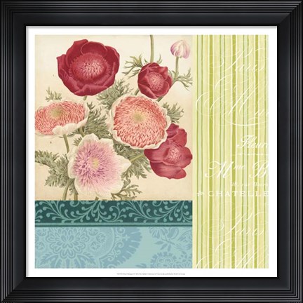 Framed Floral Montage I Print