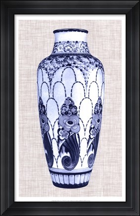 Framed Blue &amp; White Vase I Print