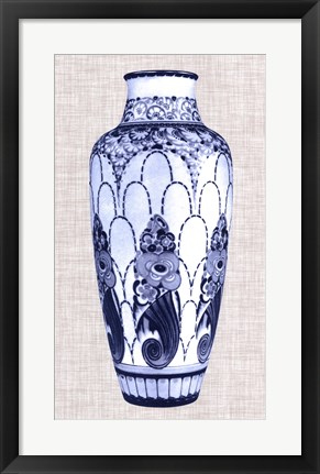 Framed Blue &amp; White Vase I Print