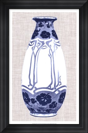 Framed Blue &amp; White Vase II Print