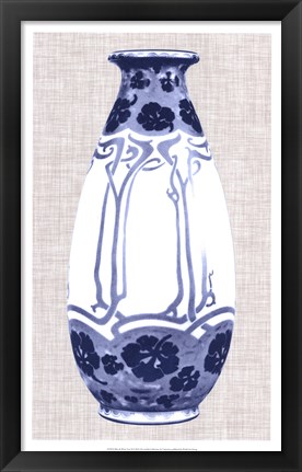 Framed Blue &amp; White Vase II Print