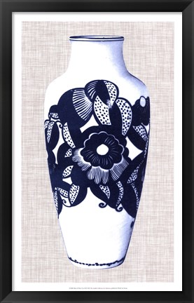 Framed Blue &amp; White Vase III Print