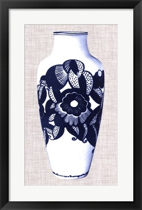 Framed Blue &amp; White Vase III Print