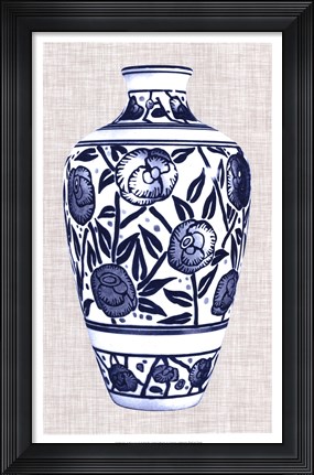 Framed Blue &amp; White Vase IV Print