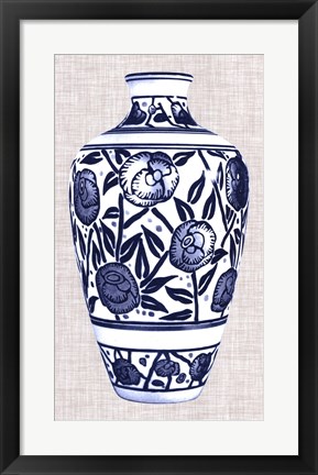 Framed Blue &amp; White Vase IV Print