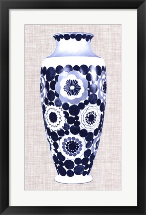 Framed Blue &amp; White Vase V Print