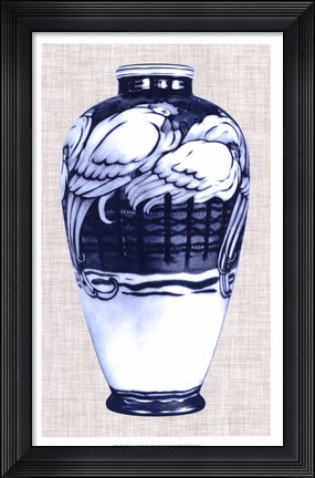 Framed Blue &amp; White Vase VI Print