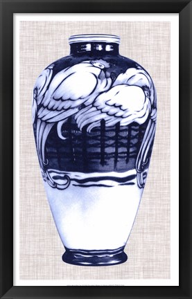 Framed Blue &amp; White Vase VI Print