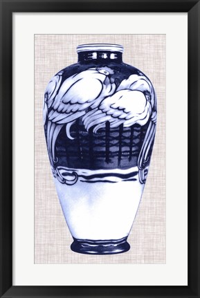 Framed Blue &amp; White Vase VI Print