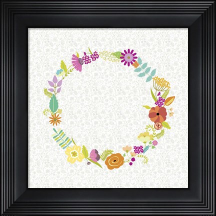 Framed Girly Wreath II Print