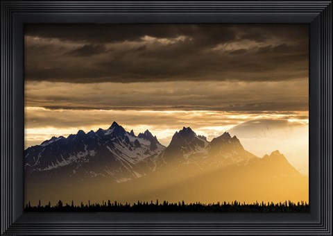 Framed Mountains and Stormy Skies Print