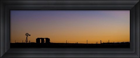 Framed Windmill Silhouette Print