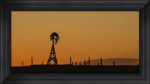 Framed Windmill Sunset Print