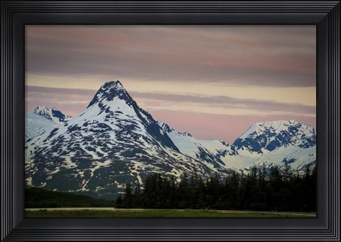Framed Snowy Mountains Print