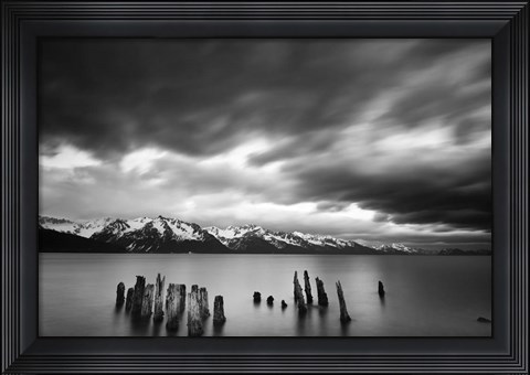 Framed Lake Black &amp; White Print