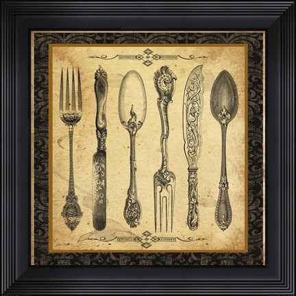 Framed Adriana Silverware Vignette II Print