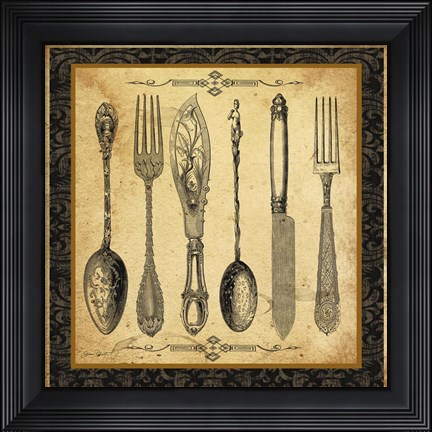 Framed Adriana Silverware Vignette II Print