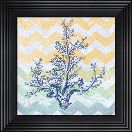 Framed Chevron Coral Print