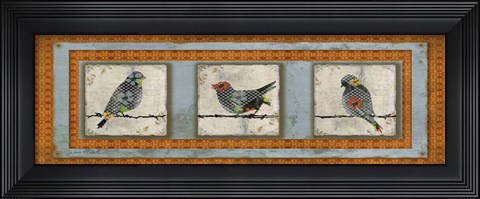 Framed Three Birds Print