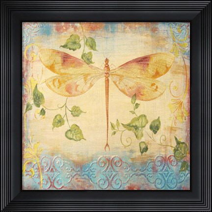 Framed Aqua Dreams Dragonfly Print
