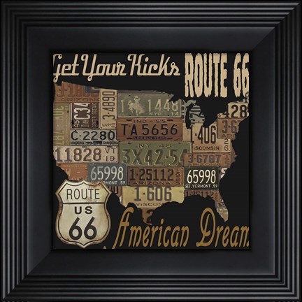 Framed Route 66 - American Dream Kicks Print