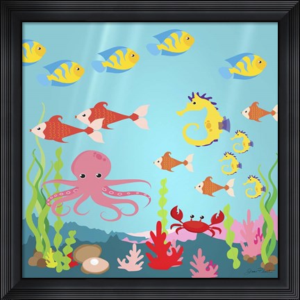 Framed Under The Sea I Print